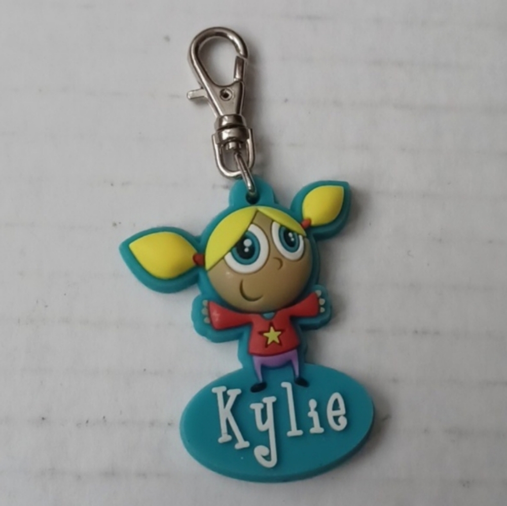 4/$40 Blue Personalized Keychain/Zipper Charm - Kylie